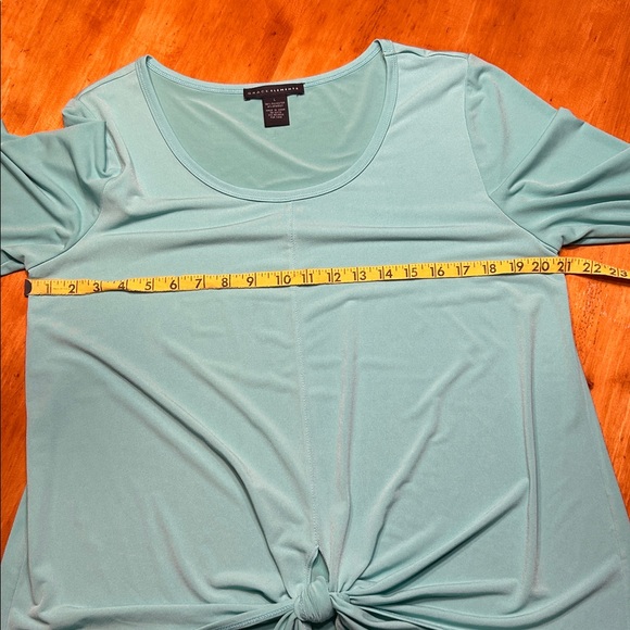 Grace Elements Aqua 3/4 Bell Sleeve Scoop Neck Tie Front Size Large - Picture 6 of 8